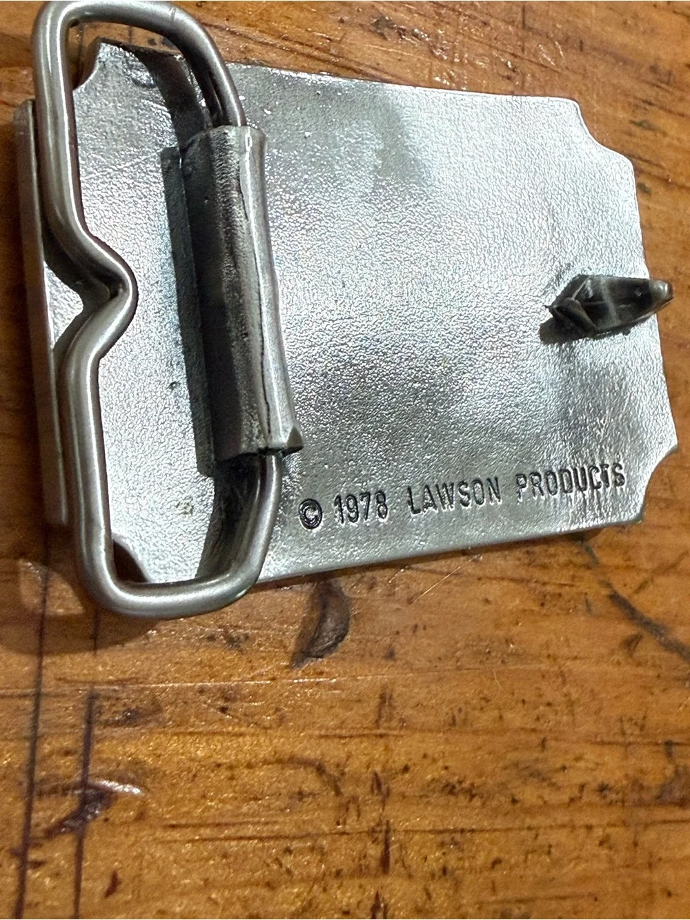 Vintage Lawson Belt Buckle 1978 Nuts & Bolts Solid- Silver Tone